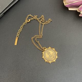 YSL Vintage Medallion Charm Chain Necklace