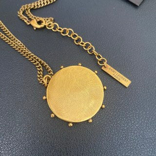 YSL Vintage Medallion Charm Chain Necklace