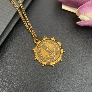 YSL Vintage Medallion Charm Chain Necklace