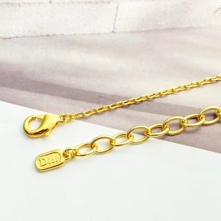 Dior CD Crystal Pearl Gold Chain Necklace