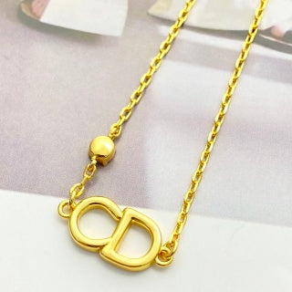 Dior CD Crystal Link Gold Chain Bracelet