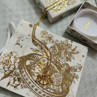 Dior CD Logo Statement Pendant Necklace