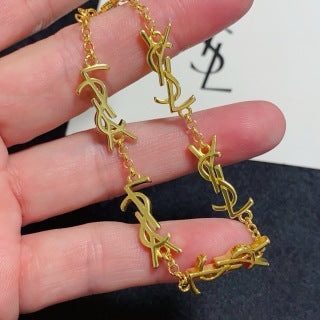 YSL Botanical Monogram Chain Bracelet