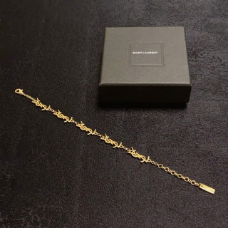 YSL Botanical Monogram Chain Bracelet