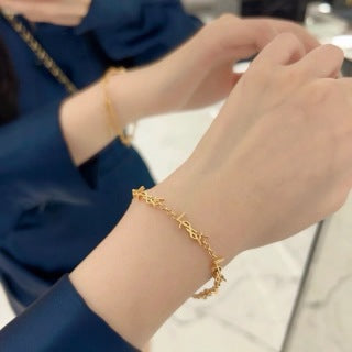 YSL Botanical Monogram Chain Bracelet