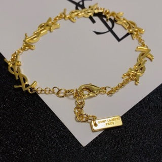 YSL Botanical Monogram Chain Bracelet