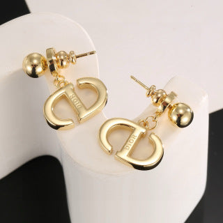 Dior Lumière Initial Charm Earrings