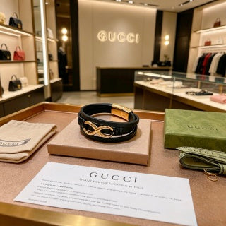 Gucci Interlocking G Leather Wrap Bracelet