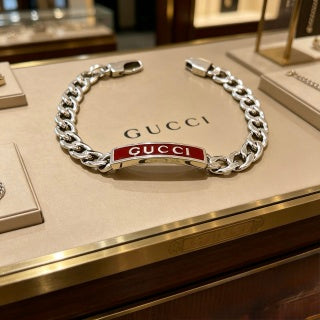 Gucci Interlocking G Logo Plaque Chain Bracelet