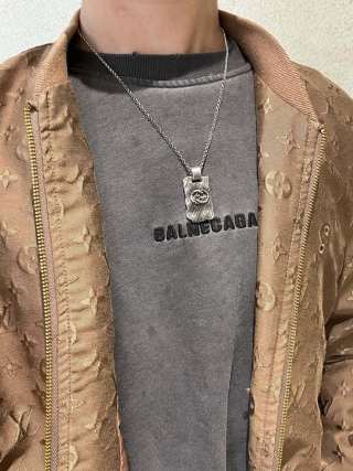Gucci Interlocking G Winged Skull Pendant Necklace