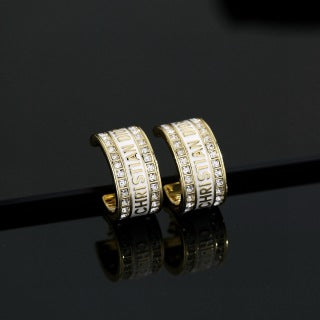 Dior Atelier Script Hoop Earrings