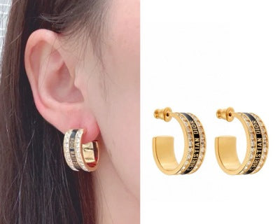 Dior Atelier Script Hoop Earrings