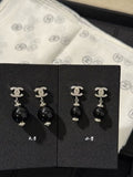 Chanel Black Pearl CC Drop Earrings – Elegant Luxury Fashion Jewelry