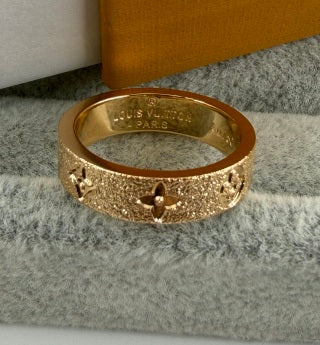 Louis Vuitton Textured Monogram Band Ring