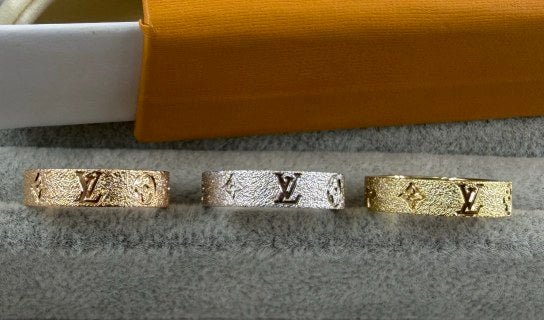 Louis Vuitton Textured Monogram Band Ring
