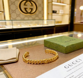 Gucci Interlocking G Twisted Rope Chain Cuff Bracelet