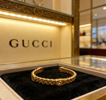 Gucci Interlocking G Twisted Rope Chain Cuff Bracelet