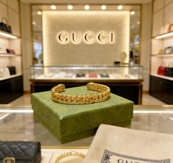 Gucci Interlocking G Twisted Rope Chain Cuff Bracelet