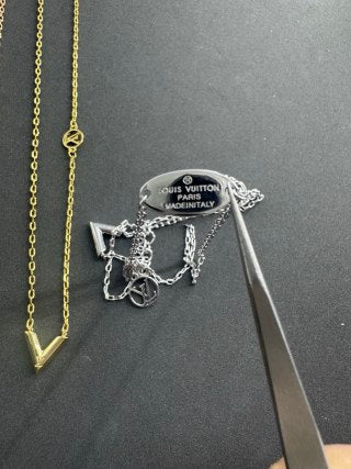 Louis Vuitton Signature V Letter Pendant Necklace