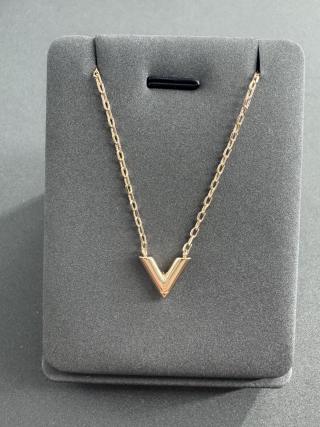 Louis Vuitton Signature V Letter Pendant Necklace