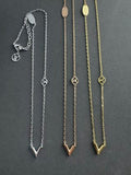 Louis Vuitton Signature V Letter Pendant Necklace