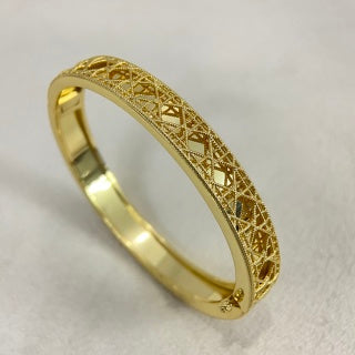 Dior Oblique Lacework Crystal Bangle Bracelet