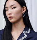 Dior Swan Medallion Crystal Stud Earrings