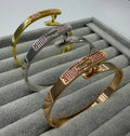 Hermès Pavé H Clasp Color Stone Bracelet