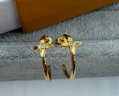 Louis Vuitton Blossom Hoop Charm Stud Earrings