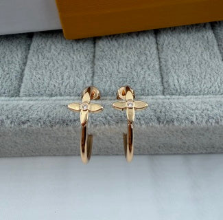 Louis Vuitton Blossom Hoop Charm Stud Earrings