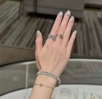 Dior Éclat Lattice Silver Bangle