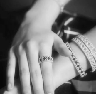 Dior Éclat Lattice Silver Bangle