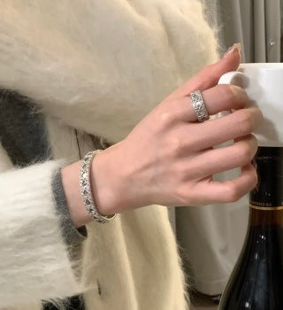Dior Éclat Lattice Silver Bangle