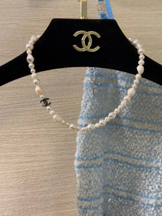 Chanel Irregular Pearl Double-C Necklace