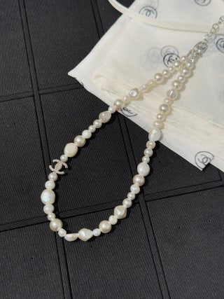 Chanel Irregular Pearl Double-C Necklace