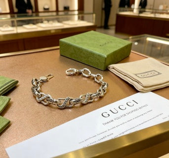 Gucci Interlocking G Geometric Link Chain Bracelet