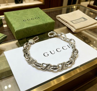 Gucci Interlocking G Geometric Link Chain Bracelet