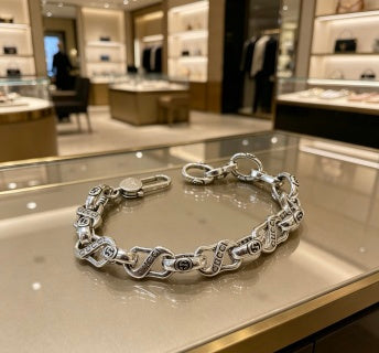 Gucci Interlocking G Geometric Link Chain Bracelet
