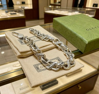 Gucci Interlocking G Geometric Link Chain Bracelet