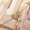 Dior Butterfly Pearl Charm Gold Chain Bracelet