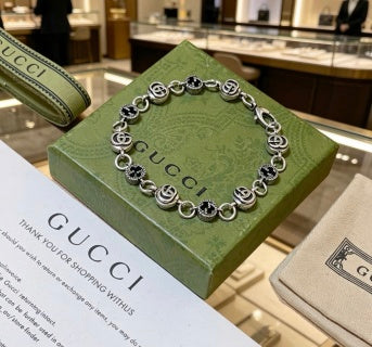 Gucci Interlocking G Beaded Charm Link Bracelet