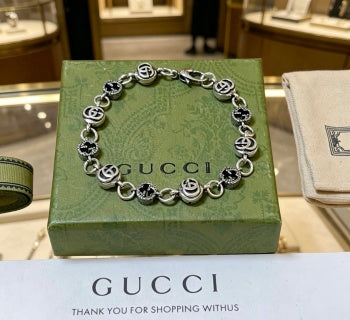 Gucci Interlocking G Beaded Charm Link Bracelet