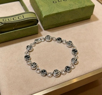 Gucci Interlocking G Beaded Charm Link Bracelet