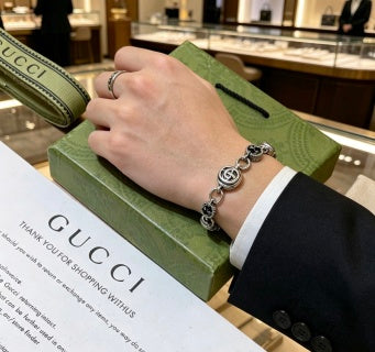 Gucci Interlocking G Beaded Charm Link Bracelet