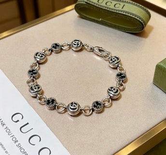 Gucci Interlocking G Beaded Charm Link Bracelet