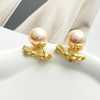 Dior Perle Noire Bow Pearl Earrings
