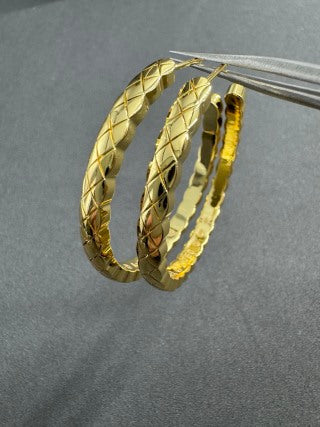 CHANEL Aurette Woven Hoop Earrings