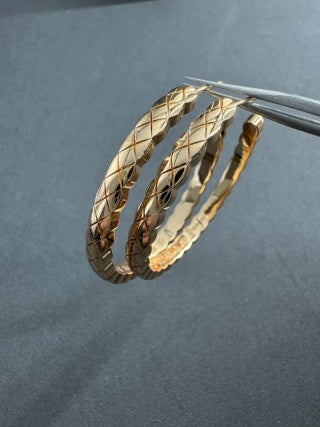 CHANEL Aurette Woven Hoop Earrings