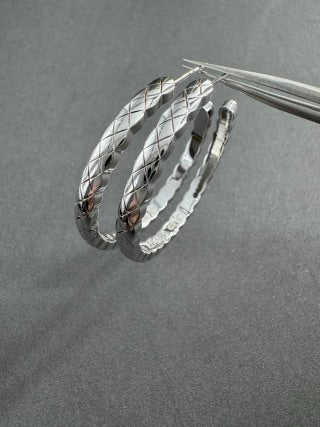 CHANEL Aurette Woven Hoop Earrings