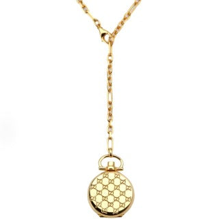 Gucci GG Monogram Round Medallion Pendant Necklace